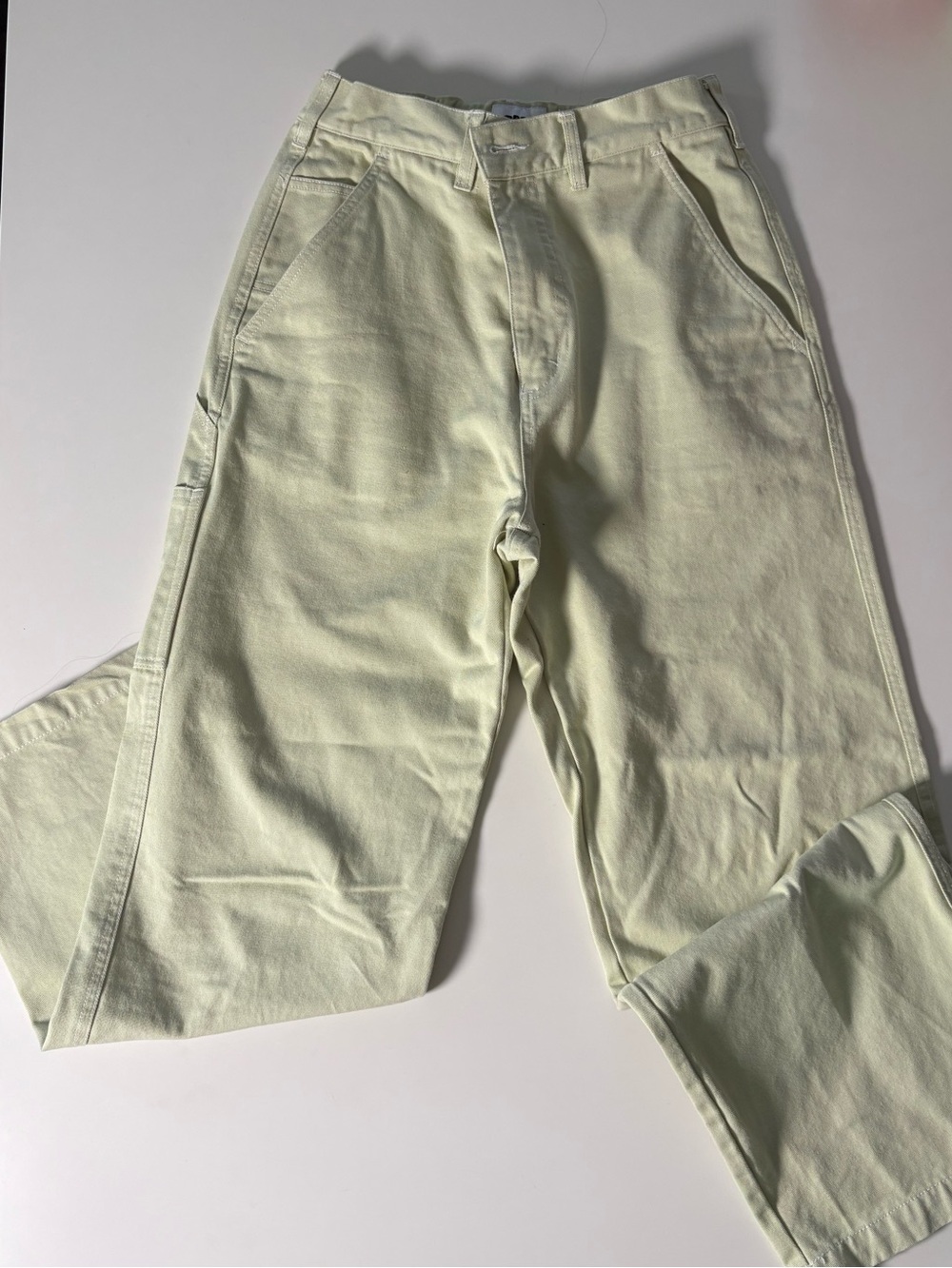 Obey Women's Pale Green/Yellow Straight-Leg Pants